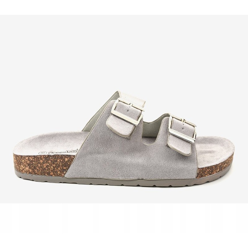 Pantofole grigie con fibbia BL3100-SF grigio 2
