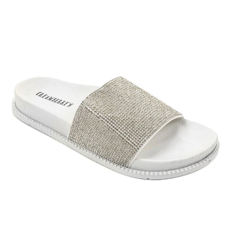 Pantofole bianche lucide RL216 bianca grigio 1