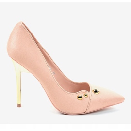 Tacchi alti classici rosa con borchie NE05P 2