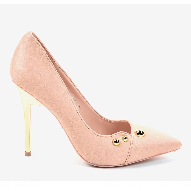 Tacchi alti classici rosa con borchie NE05P 2