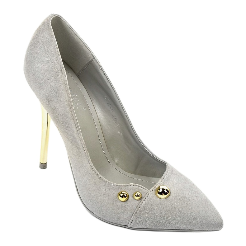 Tacchi alti classici grigi con borchie NE05P grigio 1