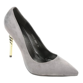 Scarpe classiche grigie in ecopelle scamosciata DD50P grigio 1