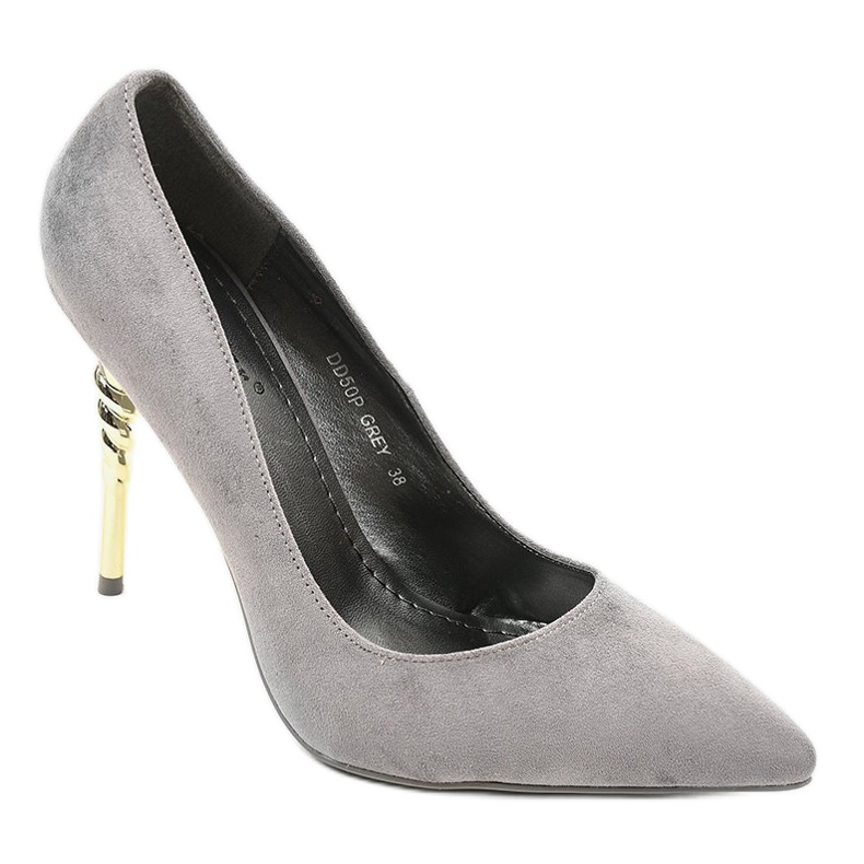 Scarpe classiche grigie in ecopelle scamosciata DD50P grigio 1