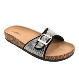 Pantofole nere con suola in sughero L-1032 nero 1