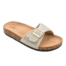 L-1032 pantofole beige con suola in sughero 1