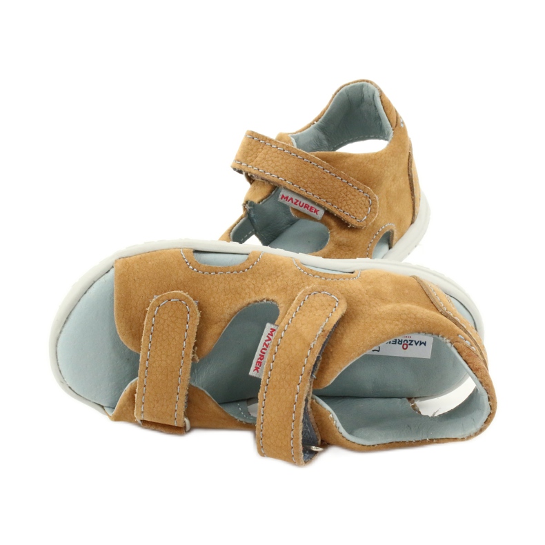 Sandali con velcro Mazurek 314 cammello multicolore giallo 4