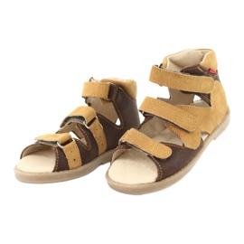 Sandali in pelle preventiva giallo/bronzo mazurek 291 2
