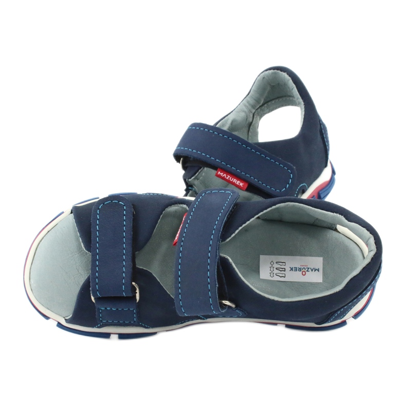 Sandali con velcro Mazurek 314 blu navy 5