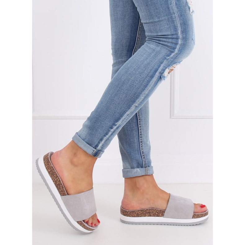 Grigio Pantofole da donna grigie CK184P Grigio 2
