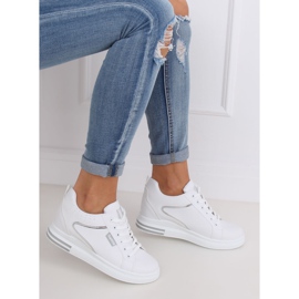 Sneakers bianche NB337 argento con zeppa bianco 1
