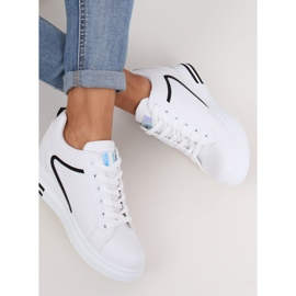 Bianco NB337 Sneakers bianche con zeppa 2