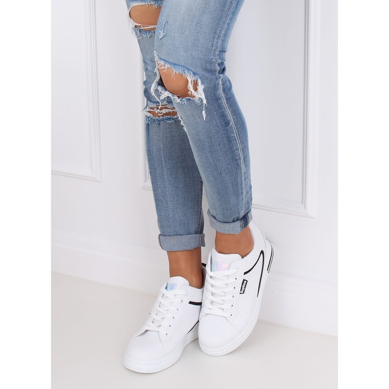 Bianco NB337 Sneakers bianche con zeppa 1