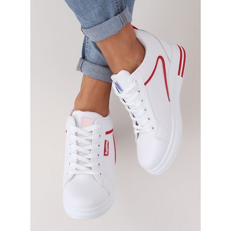 Sneakers bianche sulla zeppa NB337 Red bianca 1