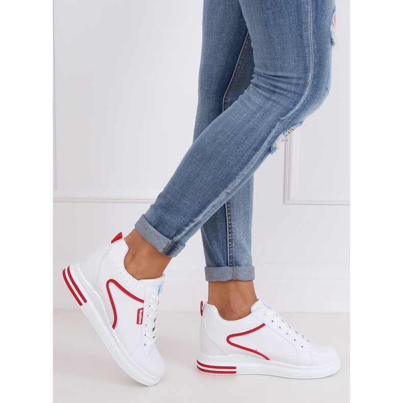 Sneakers bianche sulla zeppa NB337 Red bianco 2