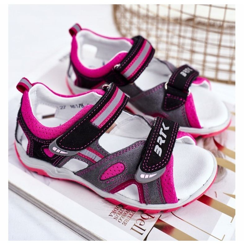 Bartek S.A. Sandali per bambini per ragazze profilattici Bartek T-16176-7 / 77G nero rosa grigio 1