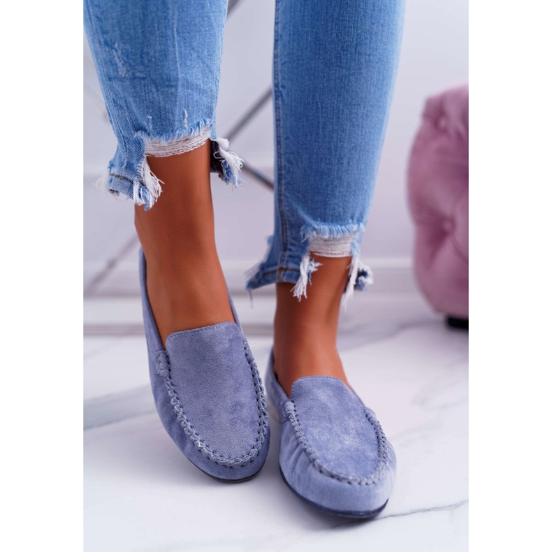 Mocassini Donna Sergio Leone Scamosciato Azzurro Winted blu 2