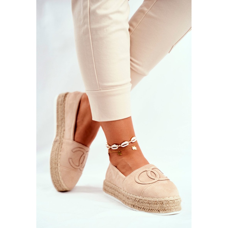 SEA Espadrillas da donna con suola spessa in lino Beige Febi 2