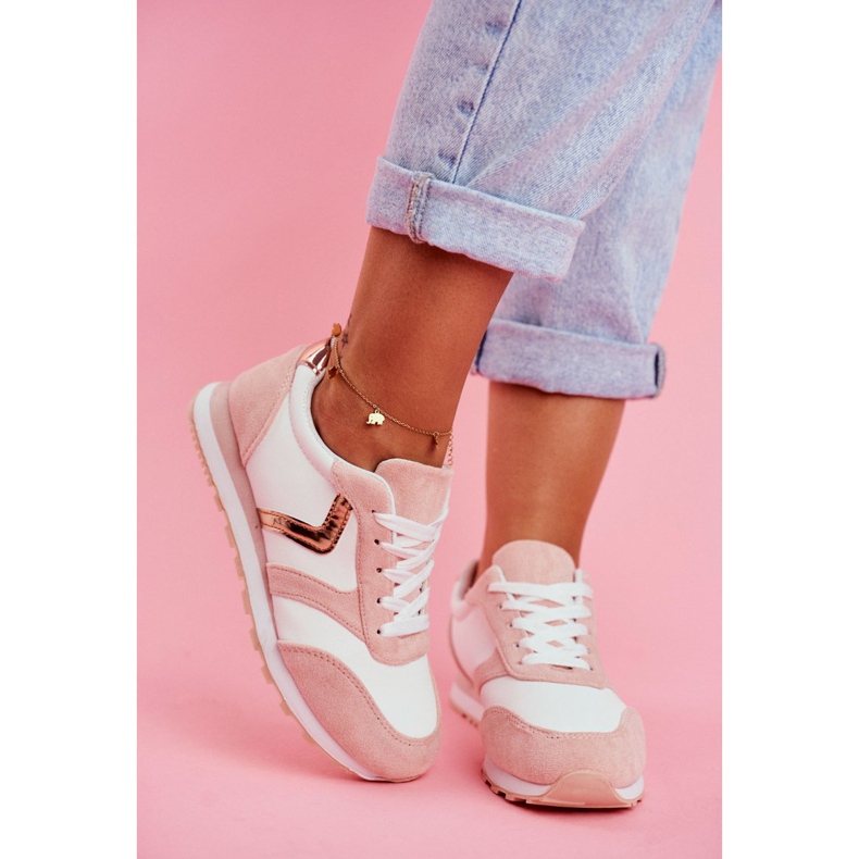 Scarpe sportive da donna in bianco rosa Roulette 2