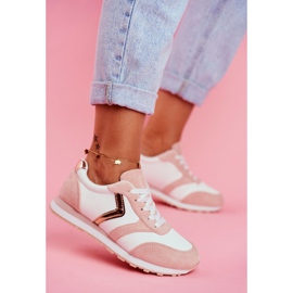 Scarpe sportive da donna in bianco rosa Roulette 1