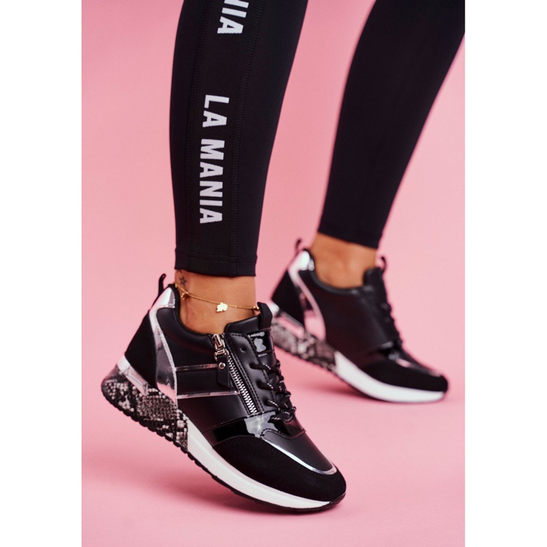 Scarpe sportive da donna a figura nera nero 1