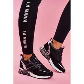 Scarpe sportive da donna a figura nera nero 2