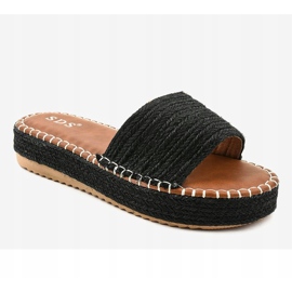 Pantofole espadrillas nere 7970-PL nero 1