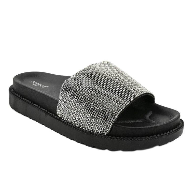 Pantofole nere con paillettes SF-01 nero 1
