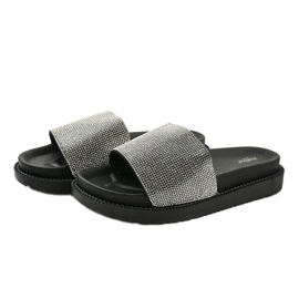 Pantofole nere con paillettes SF-01 nero 2
