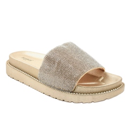 Pantofole dorate con paillettes SF-01 d'oro 1