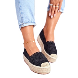 ADY Espadrillas da donna Lace Black Desante Platform marrone nero 1