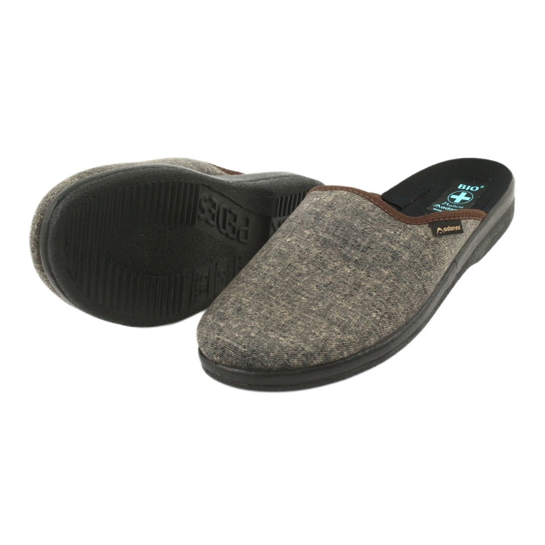 Pantofole da uomo Adanex 24618 grigio 3