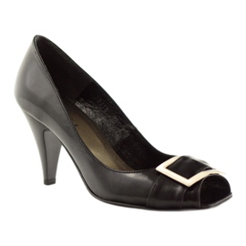 Décolleté in pelle con fibbia Nessi 110-08 nero 1