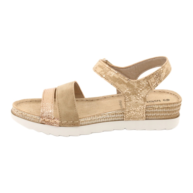 Sandali con inserto in pelle Inblu Platino OF019 beige d'oro 1