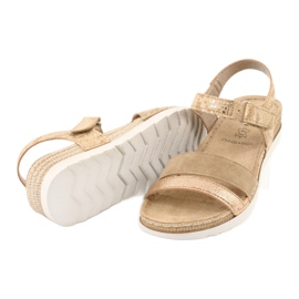 Sandali con inserto in pelle Inblu Platino OF019 beige d'oro 3