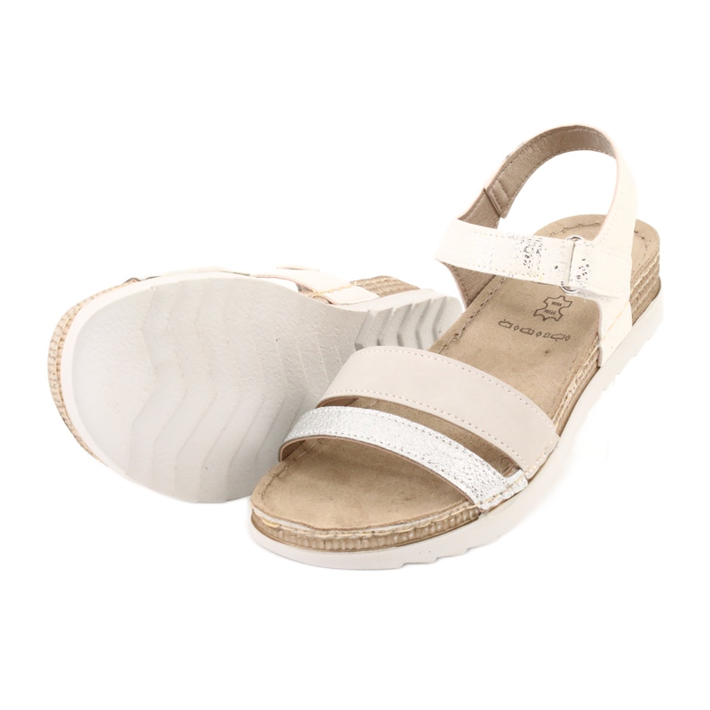 Sandali con inserto in pelle Inblu Argento OF019 bianca grigio 3