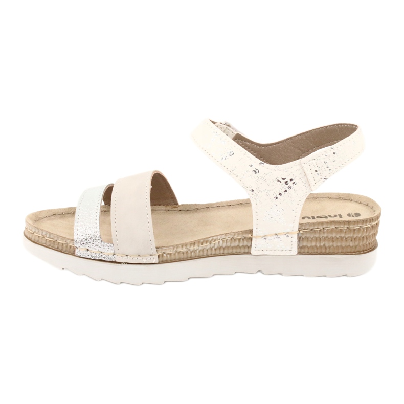 Sandali con inserto in pelle Inblu Argento OF019 bianco grigio 1