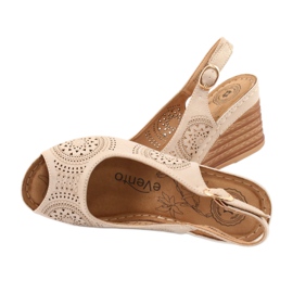 Evento Comodi sandali con zeppa 20SD98-1862 marrone giallo 4