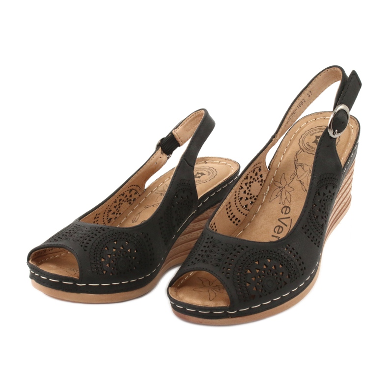 Evento Comodi sandali con zeppa 20SD98-1862 nero 2