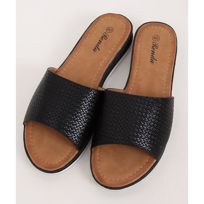 Pantofole nere da donna nere BQ-66 Black nero 1