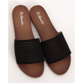 Pantofole nere traforate 620-63 Nere nero 1