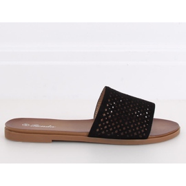Pantofole nere traforate 620-63 Nere nero 2