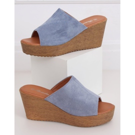 Ciabatte con zeppa blu 10-236 Blu 1