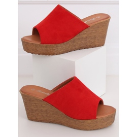 Pantofole con zeppa rosse rosso 10-236 Rosso 1