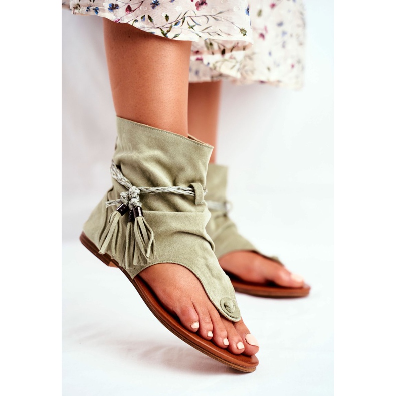 SEA Sandali Donna Infradito Con Gambo Verde SL1011 Madrit 2