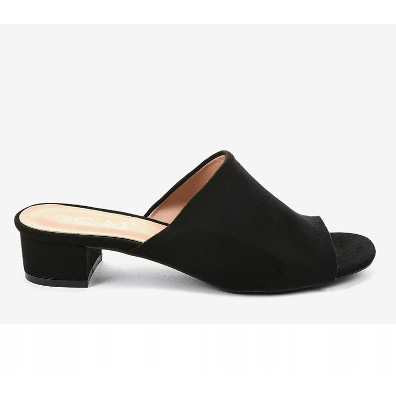 Pantofole nere con tacco alto 77-91 nero 2