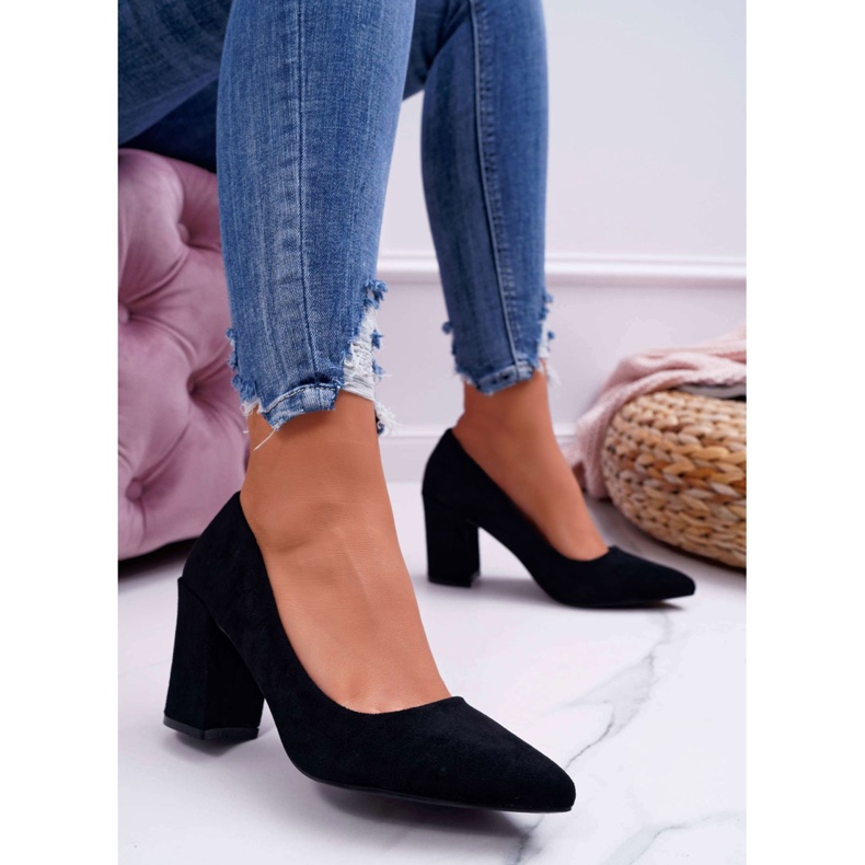 FRJ Décolleté con tacco da donna in camoscio nero Femmini 1