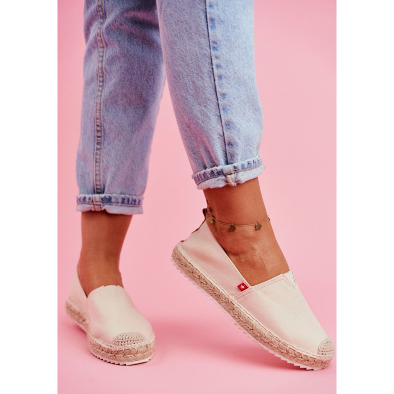 Espadrillas da donna, suola intrecciata Beige Big Star FF274A500 2