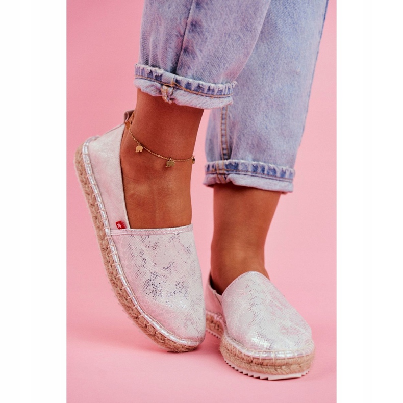 Espadrillas da donna, suola intrecciata argento Big Star FF274A514 grigio 2