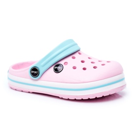 Pantofole per un ragazzo, ragazze, coccodrilli rosa schiuma per bambini blu 1