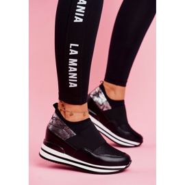 Scarpe da donna con zeppa slip on sportive nere Cold Play nero 1